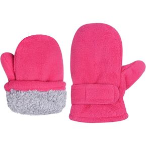 Toddler Winter Mittens Fleece Lined Gloves Unisex Easy-on Warm Gloves for Outdoor Boy Girl Kids