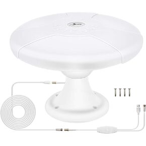 Long Range RV TV Antenna Outdoor Digital HDTV Antenna, Amplifier Signal Booster 16ft Coaxial Cable - for Camper, RV Trailer Truck Caravan Boat -Black