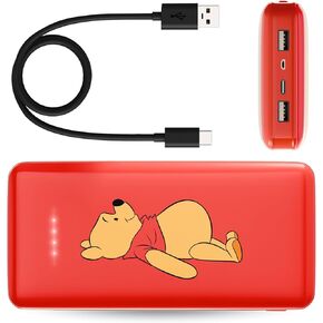 Disney Winnie The Pooh 10,000Mah Power Bank- Universally Compatible Portable Phone Charger Battery Pack w/USB Charging Port - Classic Winnie The Pooh Gifts for Women, Men, Teens and Kids