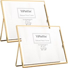 4x6'' Charcoal Black Double Floating Frame, for 2x3'', 3x5'' or full size 4x6''. Black Plated Metal Frames For Tabletop/Shelf Photo Frame, Gift Choice for Wedding, Easter, Christmas,Birthady, Home or Office Decor.