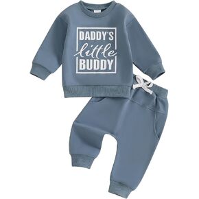 Toddler Baby Boy Fall Winter Outfit Letter Print Long Sleeve Sweatshirt And Jogger Pants Infant Baby Boy Clothes