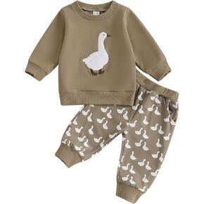 Toddler Baby Boy Fall Outfit Long Sleeve Letter Print Sweatshirt Tops Pants Jogger Cute Infant Newborn Clolthes Set