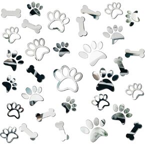 Tenare 42 Pcs Paw Mirror Decals Acrylic Mirror Wall Stickers 3 Sizes Removable Paw Print Floor Decals Bedroom Home Footprints Decoration for DIY Living Room Bedroom Art Nursery Mural Home