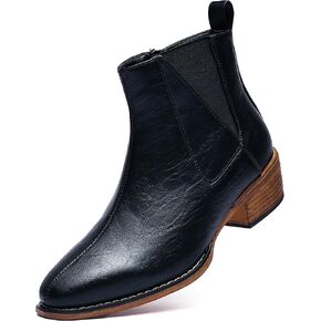 Women's Ankle Boots Mid-height Heels Chelsea Zipper Dressy Booties