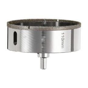 HARFINGTON Diamond Drill Bit Hole Saw 4-11/32"(110mm) Eccentric Drilling Tool with Center Guiding Drill Bit for Glass Ceramic Marble Porcelain Tile Quartz Gemstone Aquariums