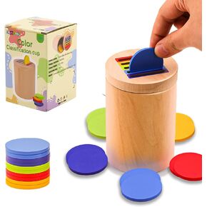 Color Sorting Sensory Learning Toys, Wooden Montessori Toys for Toddlers, Educational Fine Motor Skill & Color Matching Toys, Matching Gifts for 3+ Year Old Boys & Girls