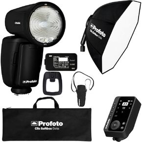 Profoto A10 On-Camera Flash Light for Sony Bundle with Profoto Connect Pro Wireless Transmitter and Profoto Clic Softbox Octa 2 Feet (3 Items)