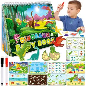 Dinosaur Toys for Kids 3-5, Montessori Busy Book for Toddlers Preschool Learning Activities Autism Sensory Toys Educational Toys for 3-5 Year Olds Birthday Xmas Gifts for 3-5 Year Olds Boys Girls