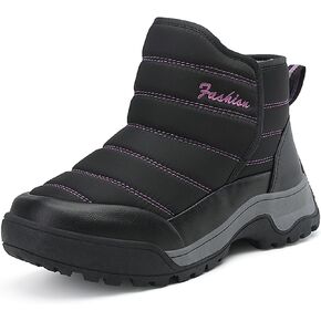 Veslexth Womens Winter Boots Cozy Anti-Slip Snow Waterproof Boots Slip on Comfort Stylish Ankle Booties for Cold Weather City Walk