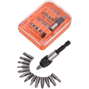 Edward Tools 18 Pc Screwdriver Bits Set With Magnetic Drive Guide - Magnetic Quick Release Screwdriver Bit Holder - Case - Bits For Cordless Drills Impact Driver - Phillips, Slotted, Star, Pozi