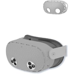 for Meta Quest 3S Lens Protector Cover,BOVUGAC Silicone Front Headset Protective Shell Cover for Meta Quest 3S Accessories,Preventing Dust Collisions and Scratches-Gray
