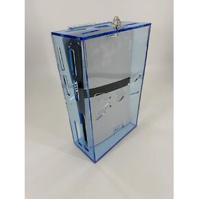 Acrylic Mega Store Playstation 5 Pro Security Protection Display Box - Compatible with Playstation 5 Pro (Fluorescent Blue)