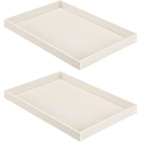 Quelay 4 Pcs Stackable Jewelry Tray Jewelry Organizer Tray Jewelry Display Tray Bracelet Ring Earring Necklace Organizer Tray Showcase Display Empty Plate for Drawers Home Store Countertop
