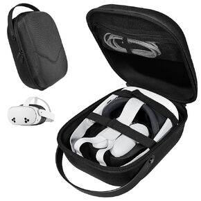 AWINNER Compatible for Meta Quest 3S Hard Carrying Case,VR Headset Accessories,Ultra-Sleek Design for Travel (Black)