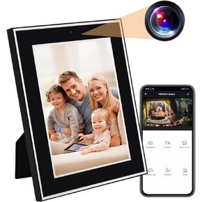 Hidden Spy Camera Detector with Photo Frame, WiFi Spy Camera with Motion Detection,1080P HD Home Security Camera Wireless Nanny Cam Remote Monitoring Camera for Home/Office/Indoor, No Audio
