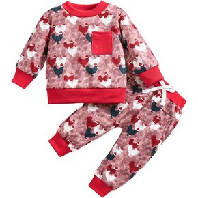 Christmas Outfits For Toddler Boys Girls Long Sleeve Pullover Sweatshirt Pants Infant Baby Fall Winter Clothes