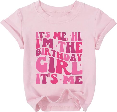 Birthday Girls Shirt It's Me Hi I'm The Birthday Girl It's Me Graphic Tee Kids Birthday Party Outfit 5-12 Years in Saudi Arabia
