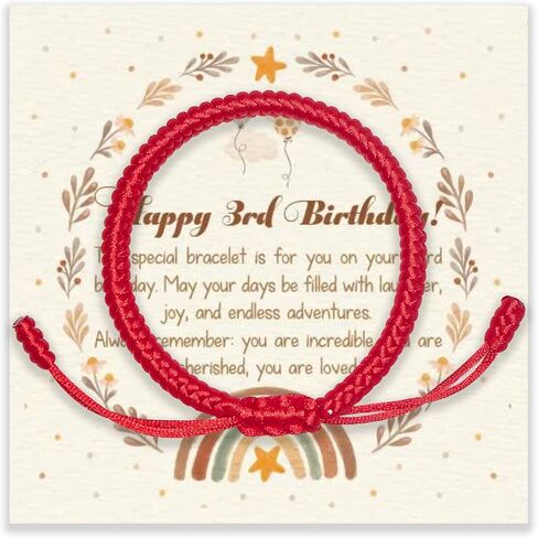 3 Year Old Birthday Gift for Girl and Boy. Adjustable Red String Bracelet Birthday Bracelet as Three Year Old Birthday Gifts. Lucky Protection bracelet. 3rd Birthday Gifts Ideas for son and daughter in Saudi Arabia