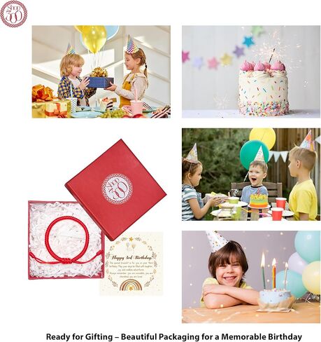 3 Year Old Birthday Gift for Girl and Boy. Adjustable Red String Bracelet Birthday Bracelet as Three Year Old Birthday Gifts. Lucky Protection bracelet. 3rd Birthday Gifts Ideas for son and daughter in Saudi Arabia