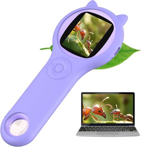 Kids Microscope Handheld Microscope for Kids,SETFLAGS Mini Digital Microscope for Kids,Educational Science Toys with 2 Inches 1080P Screen,Christmas Birthday Gifts for Age 3 4 5 6 7 8 Girls Boys in Saudi Arabia