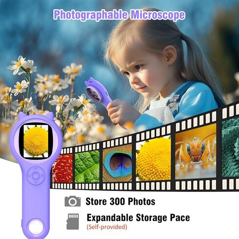 Kids Microscope Handheld Microscope for Kids,SETFLAGS Mini Digital Microscope for Kids,Educational Science Toys with 2 Inches 1080P Screen,Christmas Birthday Gifts for Age 3 4 5 6 7 8 Girls Boys in Saudi Arabia
