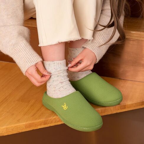 VeraCosy Women's Two-Tone Slippers Soft Comfy Knit Memory Foam Non-slip Indoor House Shoes in Saudi Arabia