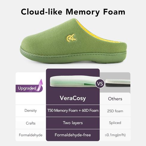 VeraCosy Women's Two-Tone Slippers Soft Comfy Knit Memory Foam Non-slip Indoor House Shoes in Saudi Arabia