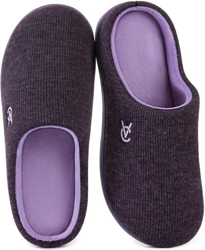 VeraCosy Women's Two-Tone Slippers Soft Comfy Knit Memory Foam Non-slip Indoor House Shoes in Saudi Arabia