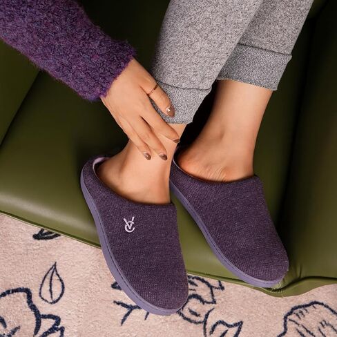 VeraCosy Women's Two-Tone Slippers Soft Comfy Knit Memory Foam Non-slip Indoor House Shoes in Saudi Arabia