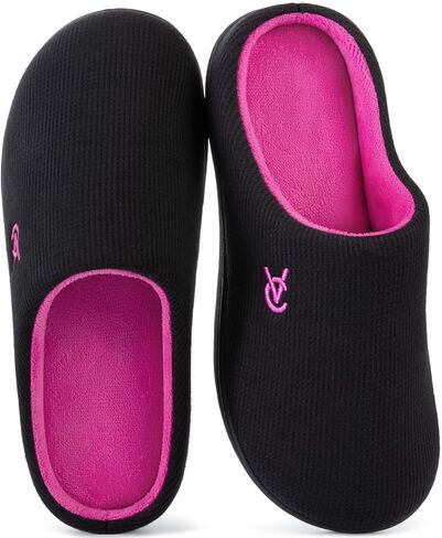 VeraCosy Women's Two-Tone Slippers Soft Comfy Knit Memory Foam Non-slip Indoor House Shoes in Saudi Arabia