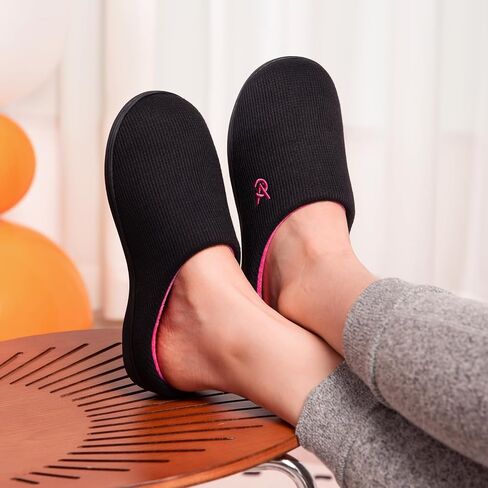 VeraCosy Women's Two-Tone Slippers Soft Comfy Knit Memory Foam Non-slip Indoor House Shoes in Saudi Arabia