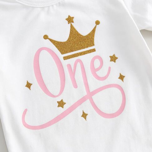 Baby Birthday Girl Outfit B-day Letter Embroidery Ruffle Sleeve Romper 3 Layered Ruffled Mini Skirt 3Pcs Fall Clothes in Saudi Arabia