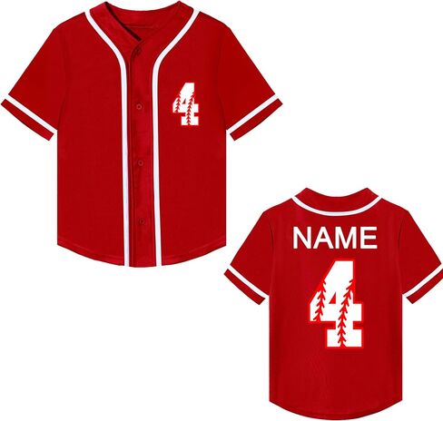 Mowbeat Toddler Baseball Jersey Kids 2 Year Old Birthday Shirt Boy 3rd 4th Birthday Party Short Sleeve Button T Shirts in Saudi Arabia