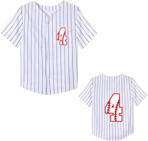 Mowbeat Toddler Baseball Jersey Kids 2 Year Old Birthday Shirt Boy 3rd 4th Birthday Party Short Sleeve Button T Shirts in Saudi Arabia