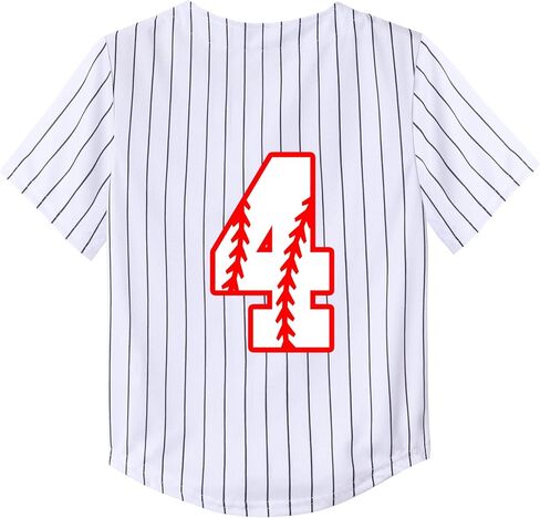 Mowbeat Toddler Baseball Jersey Kids 2 Year Old Birthday Shirt Boy 3rd 4th Birthday Party Short Sleeve Button T Shirts in Saudi Arabia