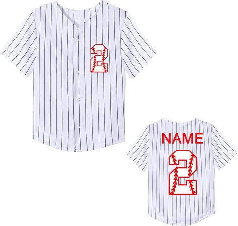 Mowbeat Toddler Baseball Jersey Kids 2 Year Old Birthday Shirt Boy 3rd 4th Birthday Party Short Sleeve Button T Shirts in Saudi Arabia