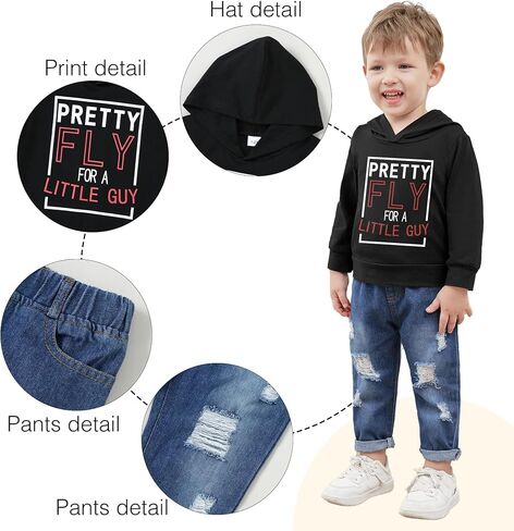 YUEMION Toddler Boy Clothes Long Sleeve Print Hoodies +Denim Pants 2Pcs Fall Winter Sweatshirt Baby Boy Outfits Set 1-6T in Saudi Arabia