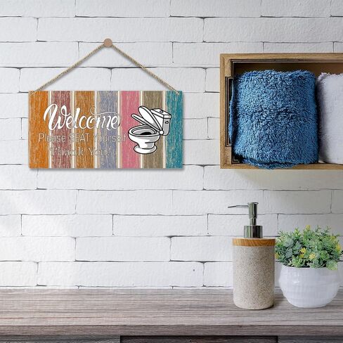 Bathroom Sign Please Wash Your Hand Sign, Wood Hanging Plaque Door Shelf Decor, Home Farmhouse Kitchen Toilet Decor Wooden Sign, Bathroom Decor Wall Art Gift -28 in Saudi Arabia