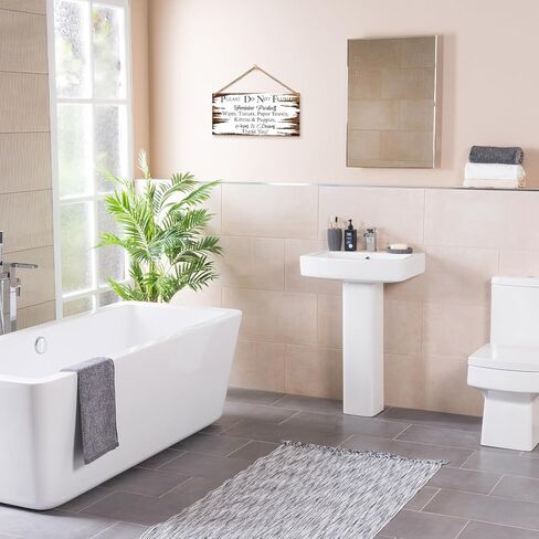 علامة الحمام يرجى غسل علامة يدك، لوحة خشبية معلقة لديكور رف الباب، ديكور منزل المزرعة والمطبخ والمرحاض، علامة خشبية، ديكور الحمام هدية فنية جدارية -28 in Kuwait