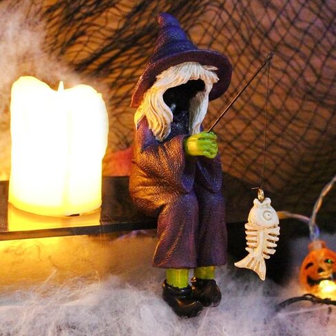 Mini Skeleton Figurines for Home Decor, 4.5 inch Resin Small Skeletons Halloween Decorations, Craft Haunted House Accessories Party Favors (Hat) in Saudi Arabia