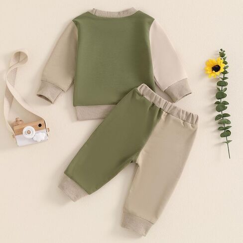 Toddler Baby Boy Fall Outfit Long Sleeve Letter Print Sweatshirt Tops Pants Jogger Cute Infant Newborn Clolthes Set in Saudi Arabia