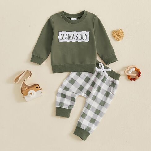Toddler Baby Boy Fall Outfit Long Sleeve Letter Print Sweatshirt Tops Pants Jogger Cute Infant Newborn Clolthes Set in Saudi Arabia