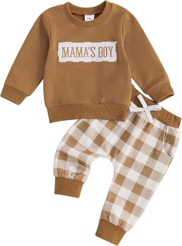 Toddler Baby Boy Fall Outfit Long Sleeve Letter Print Sweatshirt Tops Pants Jogger Cute Infant Newborn Clolthes Set in Saudi Arabia