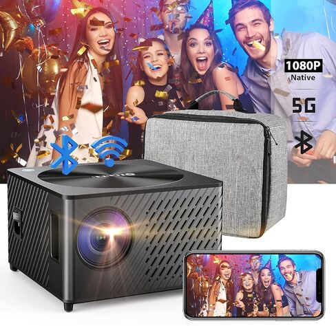 [Electric Focus]OTOUCH Projector Native 1080P 26000LM 5G WiFi Bluetooth Projector 4K Support 4P Keystone/Phone Mirror/Dual HiFi Speakers/BT Remote/Zoom for Phone PC TV Stick Switch 2024 New in Saudi Arabia
