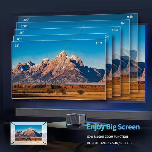 [Electric Focus]OTOUCH Projector Native 1080P 26000LM 5G WiFi Bluetooth Projector 4K Support 4P Keystone/Phone Mirror/Dual HiFi Speakers/BT Remote/Zoom for Phone PC TV Stick Switch 2024 New in Saudi Arabia