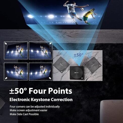 [Electric Focus]OTOUCH Projector Native 1080P 26000LM 5G WiFi Bluetooth Projector 4K Support 4P Keystone/Phone Mirror/Dual HiFi Speakers/BT Remote/Zoom for Phone PC TV Stick Switch 2024 New in Saudi Arabia