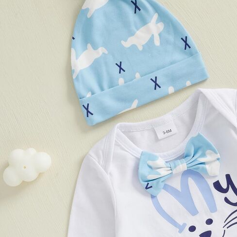 My First Easter Baby Boy Girl Outfit Rabbit Romper Bunny Carrot Pants Newborn Fall Winter Clothes Hat Set in Saudi Arabia