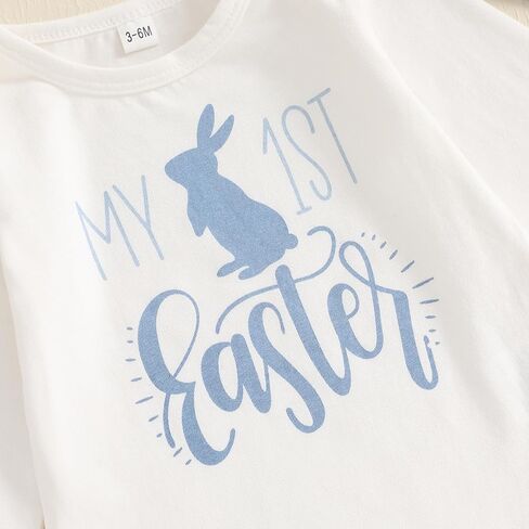 My First Easter Baby Boy Girl Outfit Rabbit Romper Bunny Carrot Pants Newborn Fall Winter Clothes Hat Set in Saudi Arabia