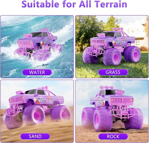 MUYOLO Remote Control Shark Truck, 1:16 Rc Monster Car with 2 Batteries 2.4GHz 4WD Off-Rock All Terrain Waterproof Amphibious Toys, for Christmas Birthday Gifts Presents Kids Boys Girls Ages 6+ in Saudi Arabia