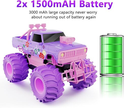 MUYOLO Remote Control Shark Truck, 1:16 Rc Monster Car with 2 Batteries 2.4GHz 4WD Off-Rock All Terrain Waterproof Amphibious Toys, for Christmas Birthday Gifts Presents Kids Boys Girls Ages 6+ in Saudi Arabia